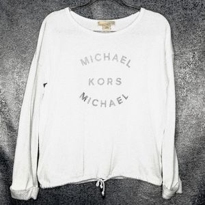❤ Michael Kors White Sweatshirt w/ Silver Logo P/M